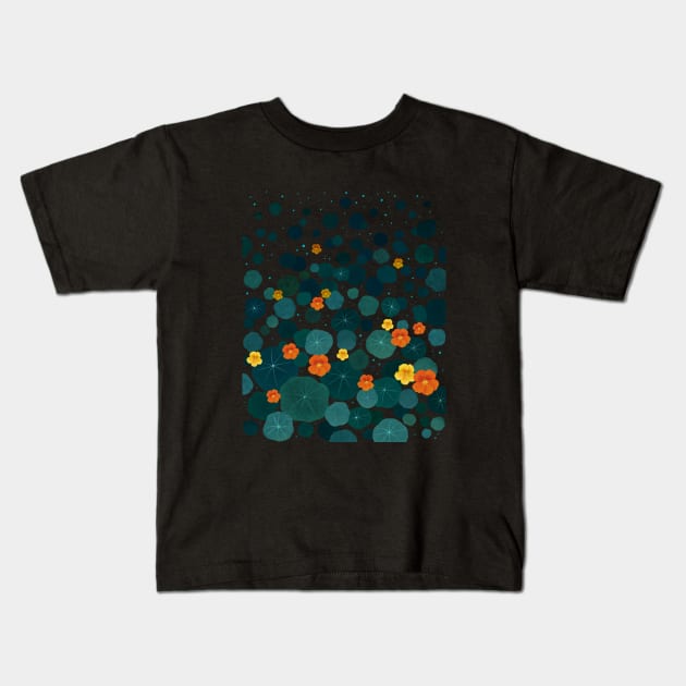 Nasturtium Garden Kids T-Shirt by Episodic Drawing